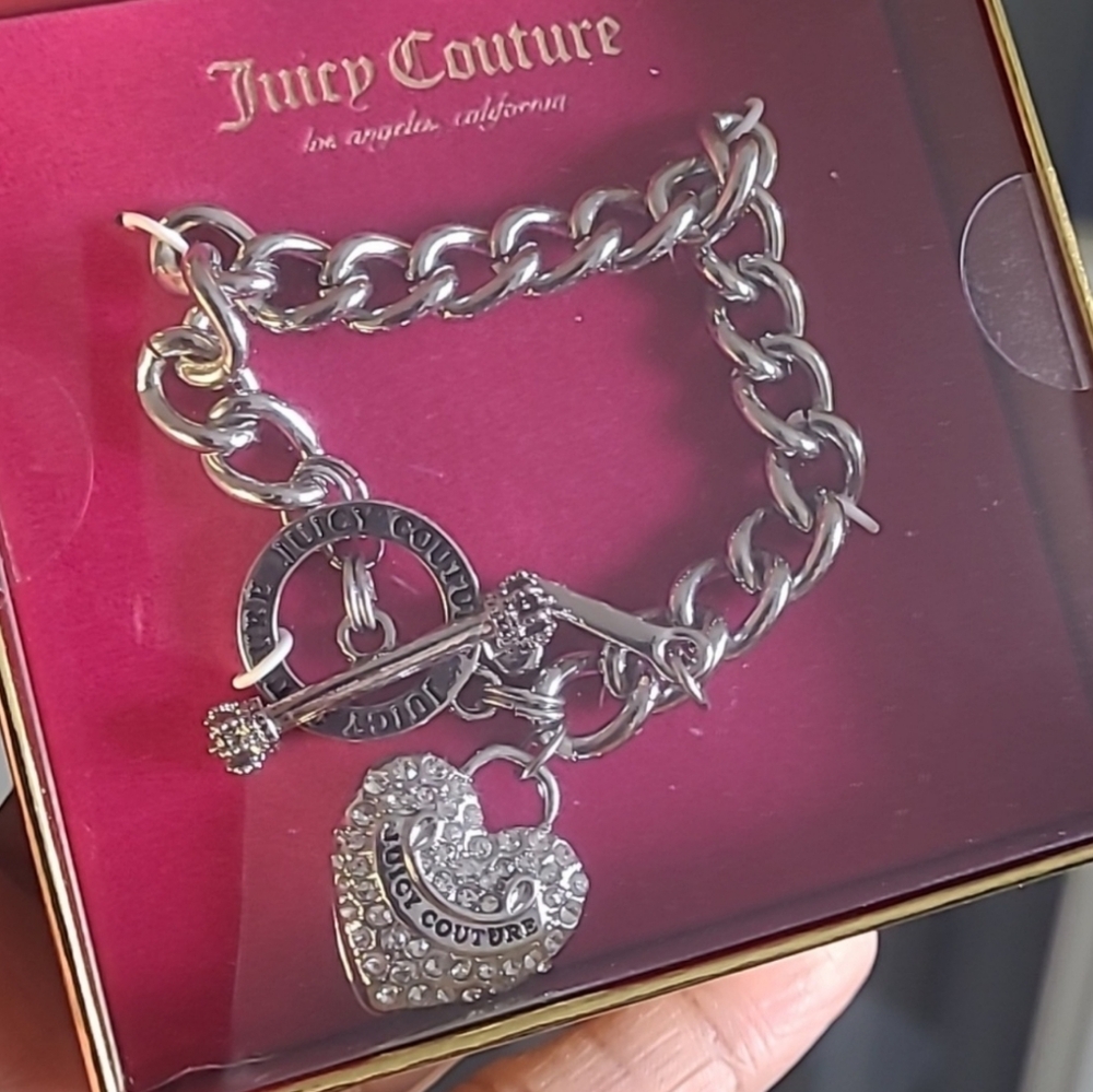 Juicy Couture Silver Charm Bracelet - 7.5"